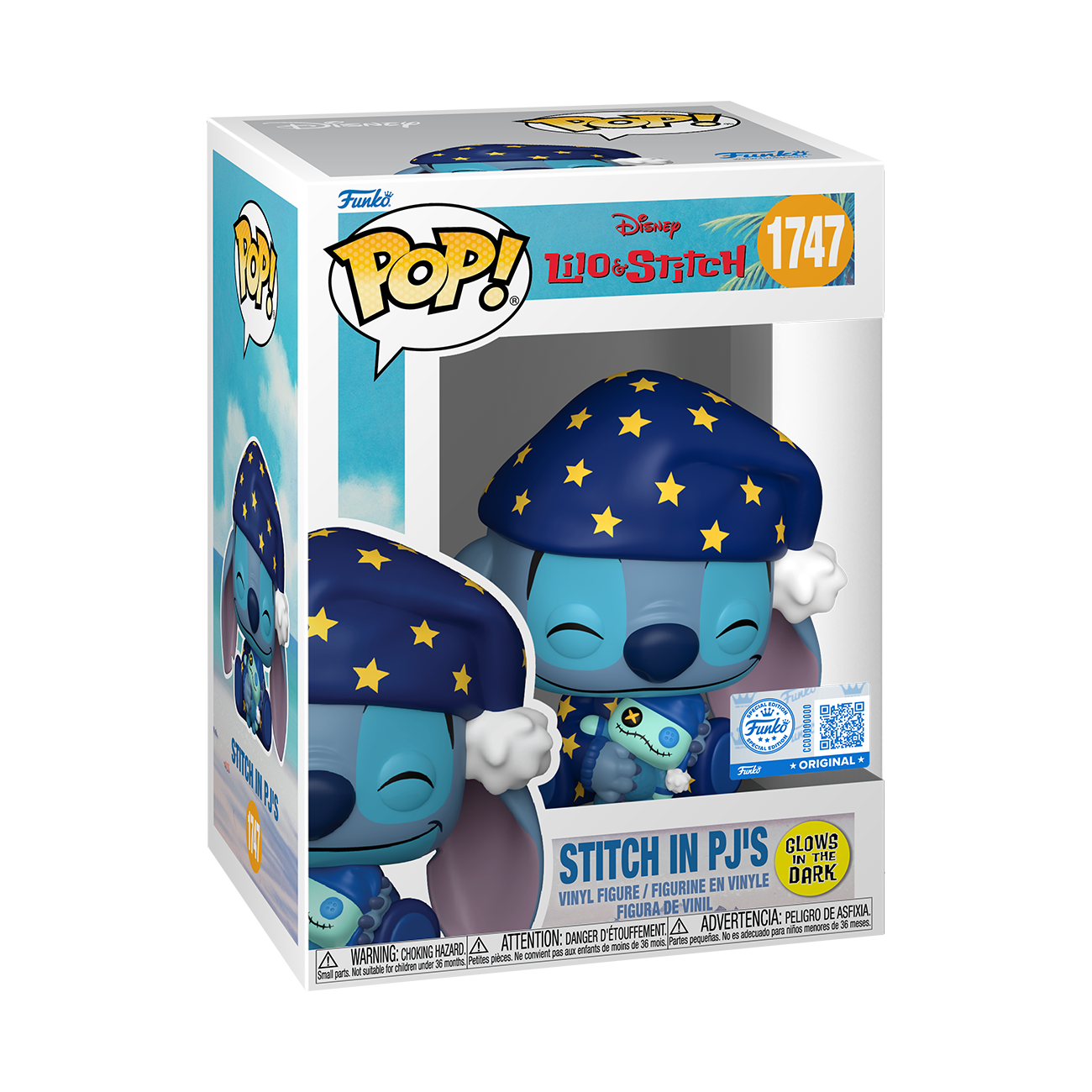 Funko Pop! STITCH PIJAMA GLOW #1747 (Vista 2)